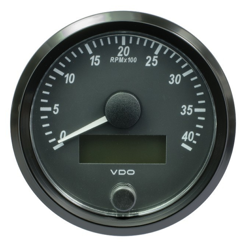 VDO SingleViu Tachometer 4.000 RPM Black 80mm gauge